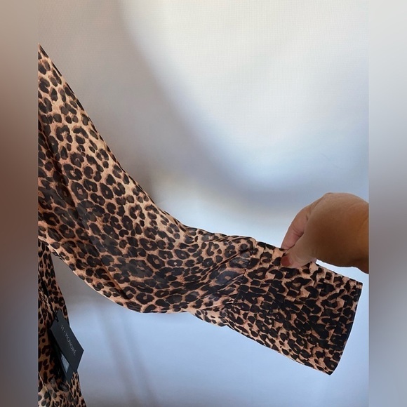NEW w/TAGS 11 HONORÉ Animal Print Tie Neck Tunic Long Sleeves Plus Size 20 - Picture 5 of 8